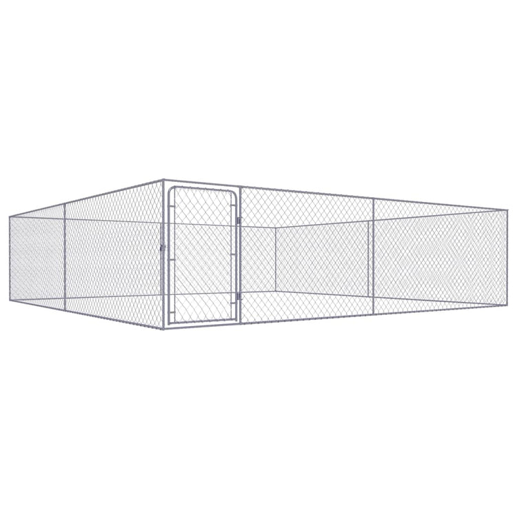 VidaXL Hondenkennel voor buiten 4x4x1 m gegalvaniseerd staal
