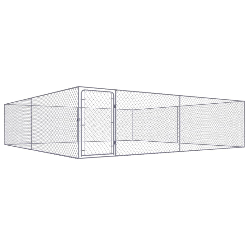 VidaXL Hondenkennel voor buiten 4x4x1 m gegalvaniseerd staal