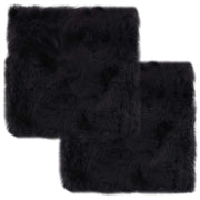 Vidaxl stoelkussens 2 st 40x40 cm echt schapenvacht donkergrijs - afbeelding 1