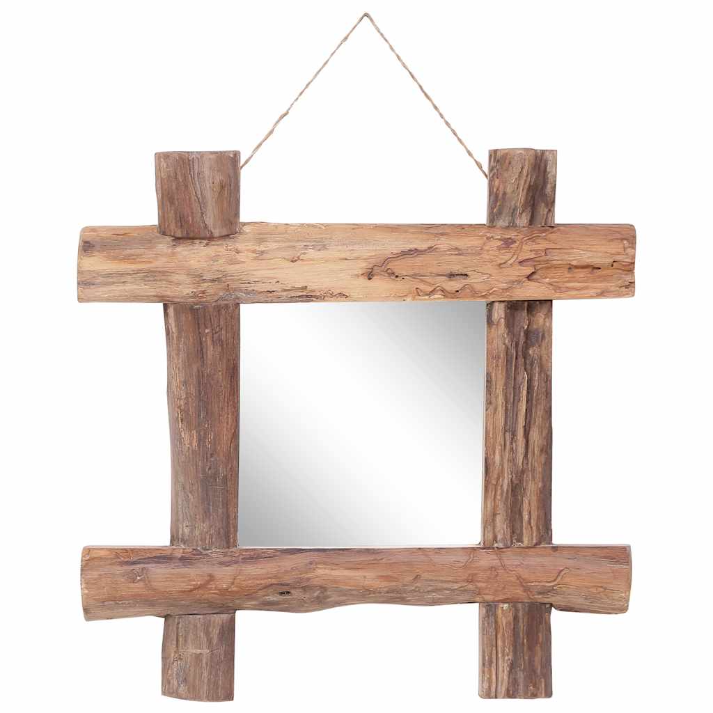 Vidaxl spiegel houtblokken 50x50 cm gerecycled teakhout naturel