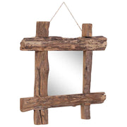 Vidaxl spiegel houtblokken 50x50 cm gerecycled teakhout naturel - afbeelding 2