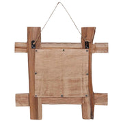 Vidaxl spiegel houtblokken 50x50 cm gerecycled teakhout naturel - afbeelding 3