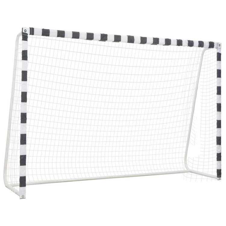 Vidaxl voetbaldoel 300x200x90 cm metaal zwart en wit