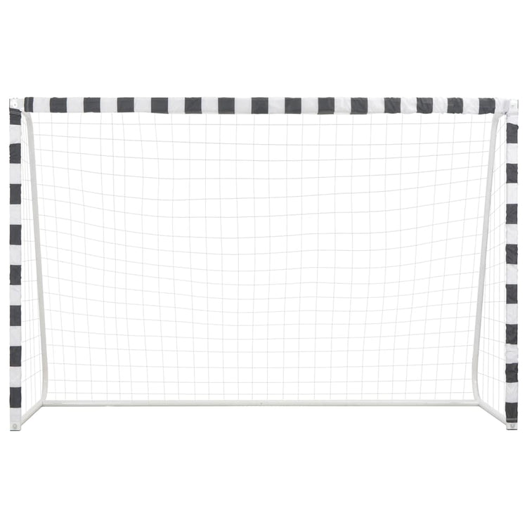 Vidaxl voetbaldoel 300x200x90 cm metaal zwart en wit
