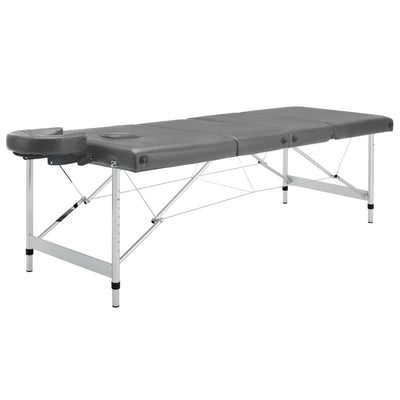 Vidaxl massagetafel met 4 zones 186x68 cm aluminium frame antraciet