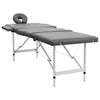 Vidaxl massagetafel met 4 zones 186x68 cm aluminium frame antraciet