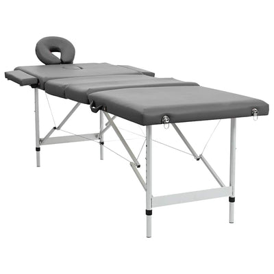 Vidaxl massagetafel met 4 zones 186x68 cm aluminium frame antraciet