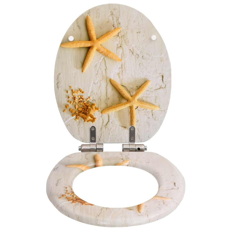 Vidaxl toiletbrillen 2 st met soft-close deksels mdf zeesterontwerp