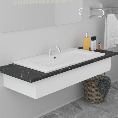 Vidaxl inbouwwastafel 91x39,5x18,5 cm keramiek wit