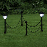 Vidaxl solarlampen 4 st met hekwerk en palen - afbeelding 1