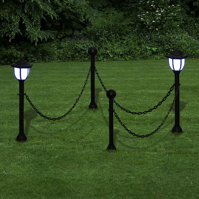Vidaxl solarlampen 4 st met hekwerk en palen