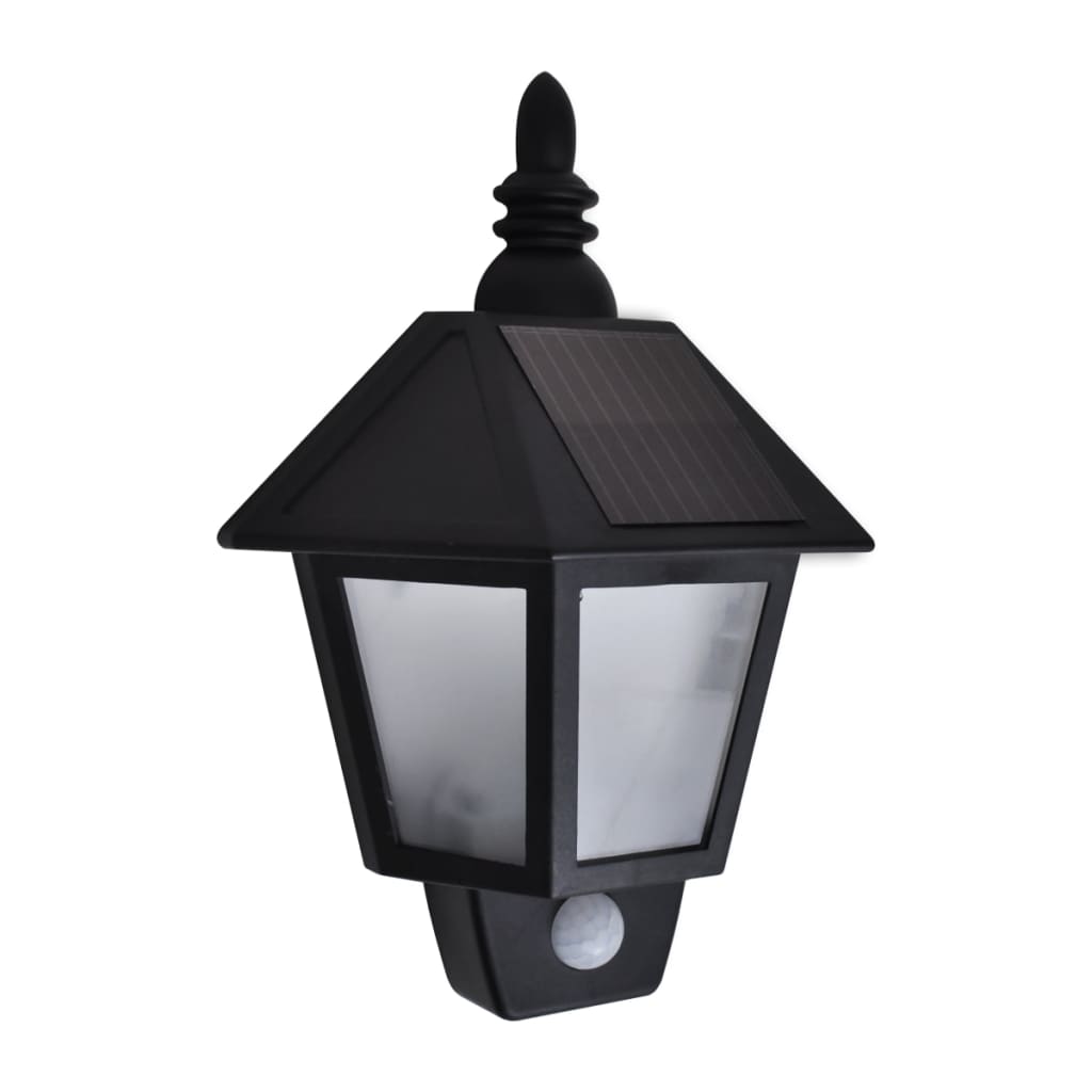 Vidaxl solar-wandlampen 2 st met bewegingsensor zwart