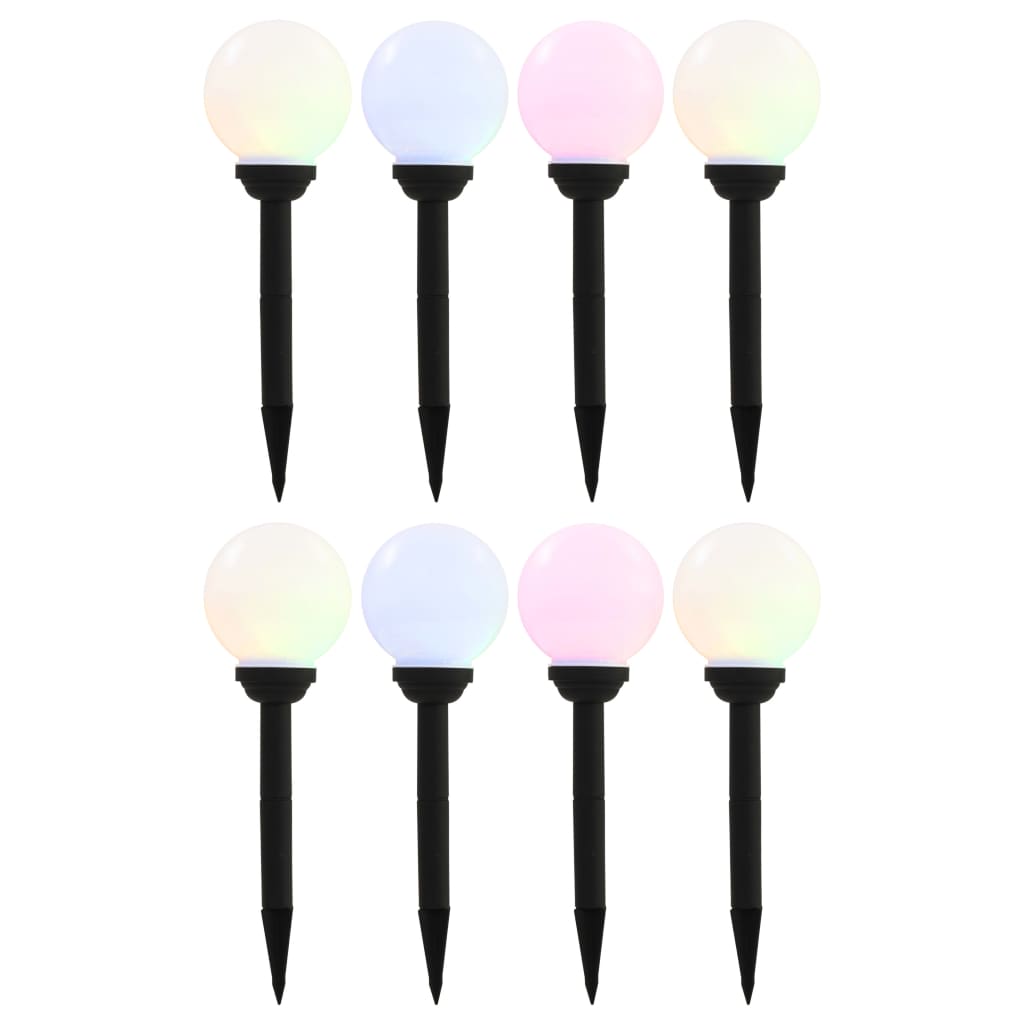 Vidaxl solarlampen 8 st led rond 15 cm rgb
