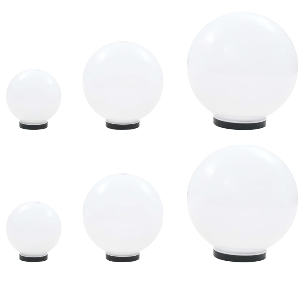 Vidaxl 6-delige led-bollampenset rond 20 30 40 cm pmma