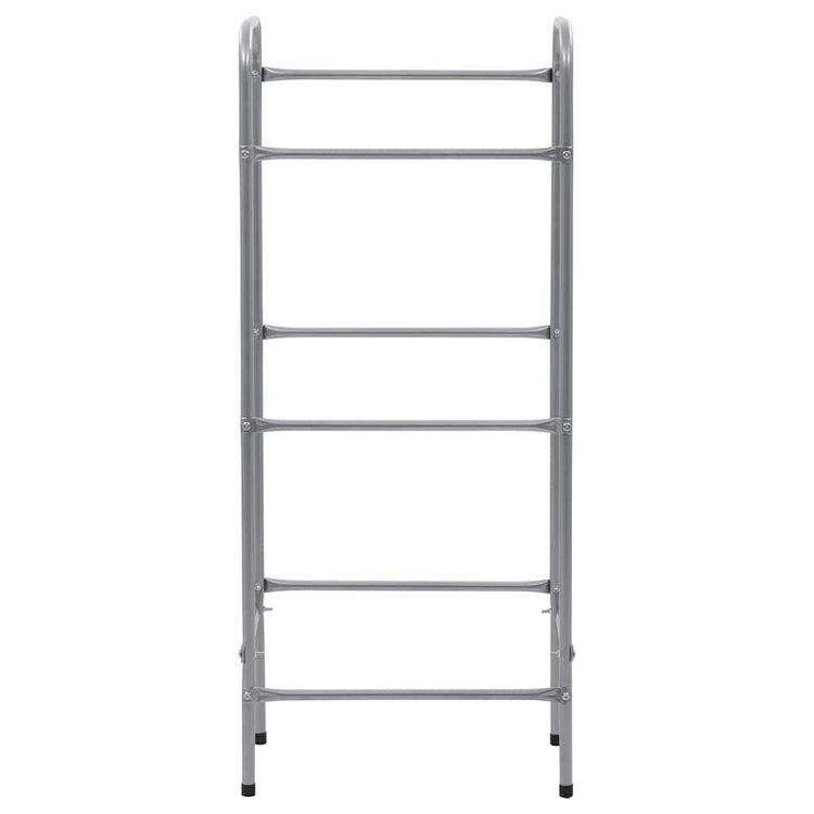 Vidaxl opbergrek voor 3 kratten 50x33x116 staal zilverkleurig