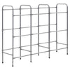 Vidaxl opbergrek voor 9 kratten 145x33x116 staal zilverkleurig