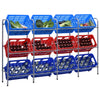 Vidaxl opbergrek voor 12 kratten 190x33x116 cm staal zilverkleurig