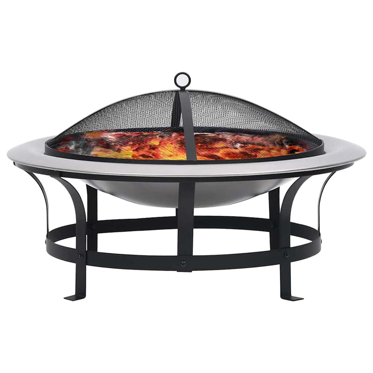Vidaxl tuinvuurplaats met grill 76 cm roestvrij staal