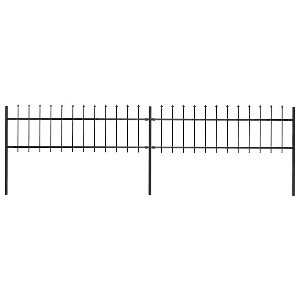 Vidaxl tuinhek met speerpunt staal 337x60 cm zwart