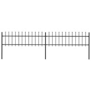 Vidaxl tuinhek met speerpunt staal 337x60 cm zwart - afbeelding 1