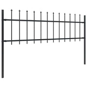 Vidaxl tuinhek met speerpunt staal 504x60 cm zwart - afbeelding 2