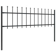 Vidaxl tuinhek met speerpunt staal 838x60 cm zwart - afbeelding 2