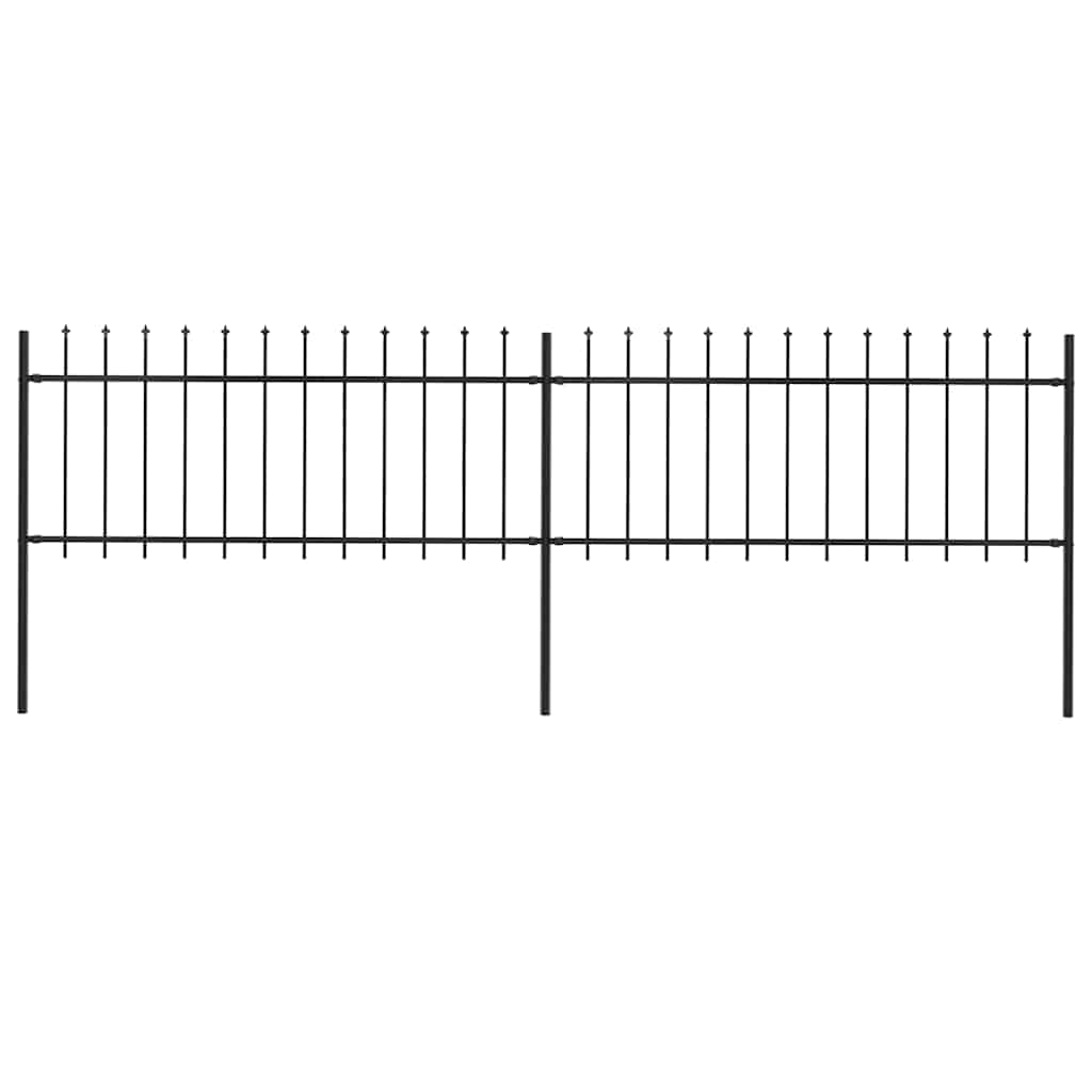 Vidaxl tuinhek met speerpunt staal 337x80 cm zwart
