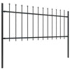 Vidaxl tuinhek met speerpunt staal 359x80 cm zwart
