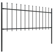 Vidaxl tuinhek met speerpunt staal 337x80 cm zwart - afbeelding 2