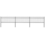 Vidaxl tuinhek met speerpunt staal 504x80 cm zwart - afbeelding 1
