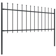 Vidaxl tuinhek met speerpunt staal 671x80 cm zwart - afbeelding 2