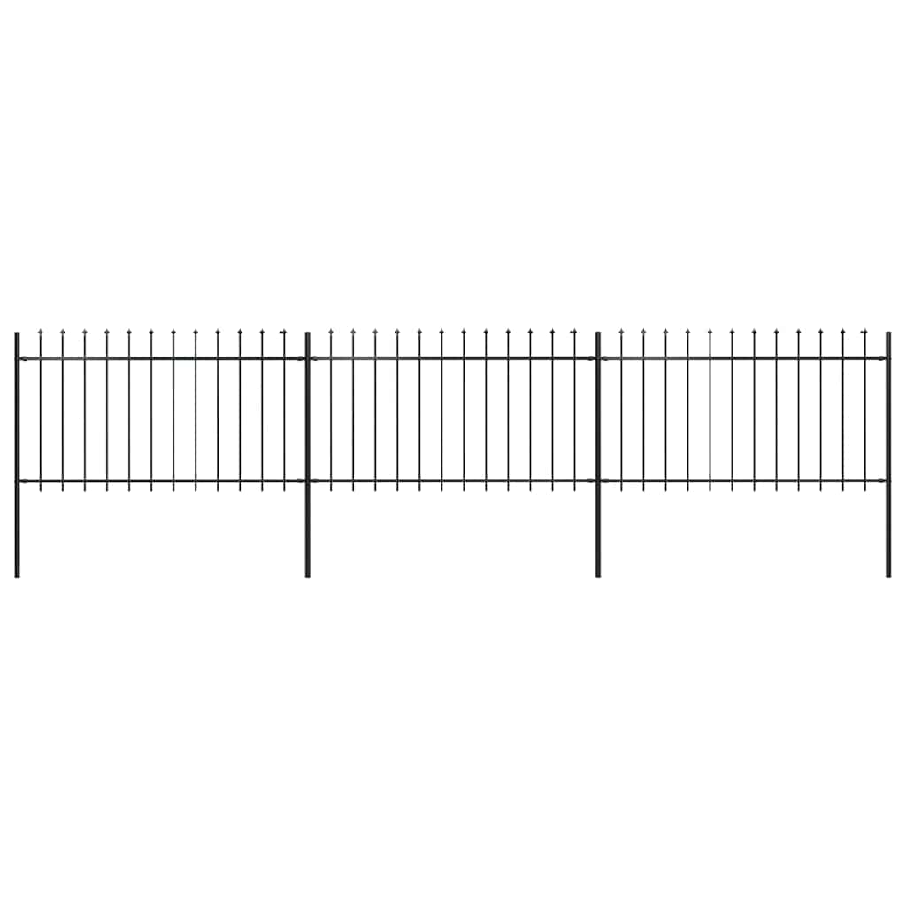 Vidaxl tuinhek met speerpunt staal 504x100 cm zwart