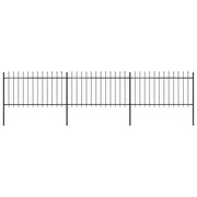 Vidaxl tuinhek met speerpunt staal 504x100 cm zwart - afbeelding 1