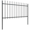 Vidaxl tuinhek met speerpunt staal 537x100 cm zwart