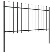 Vidaxl tuinhek met speerpunt staal 504x100 cm zwart - afbeelding 2