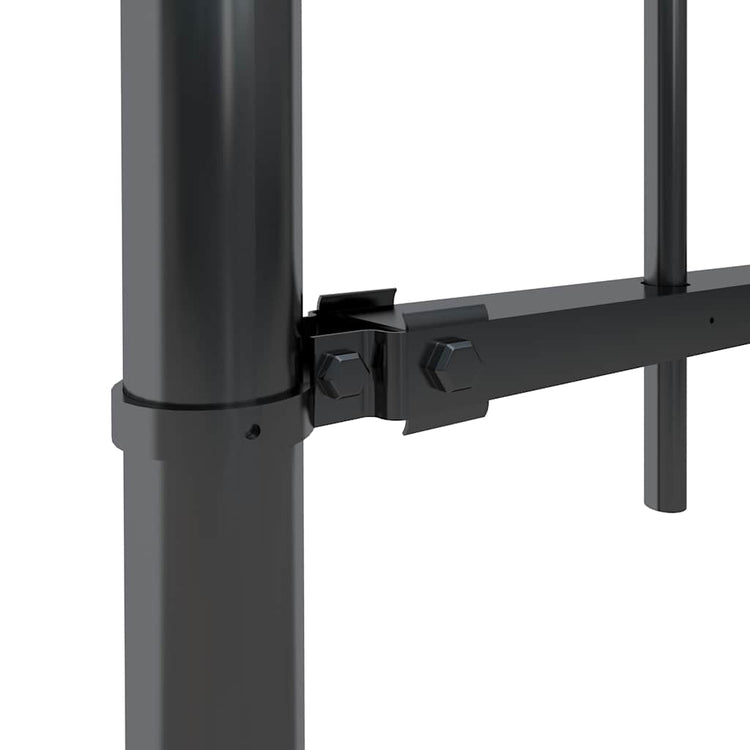 Vidaxl tuinhek met speerpunt staal 504x100 cm zwart