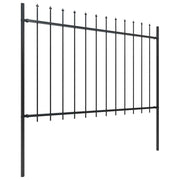 Vidaxl tuinhek met speerpunt staal 337x120 cm zwart - afbeelding 2