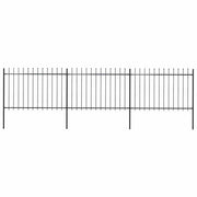Vidaxl tuinhek met speerpunt staal 504x120 cm zwart - afbeelding 1