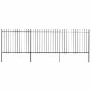 Vidaxl tuinhek met speerpunt staal 504x150 cm zwart - afbeelding 1
