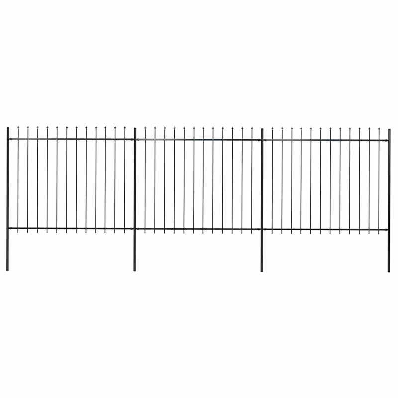 Vidaxl tuinhek met speerpunt staal 537x150 cm zwart