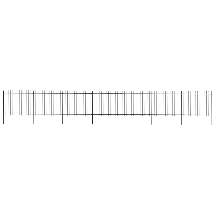 VidaXL Tuinhek met speren bovenkant 11,9x1,5 m staal zwart