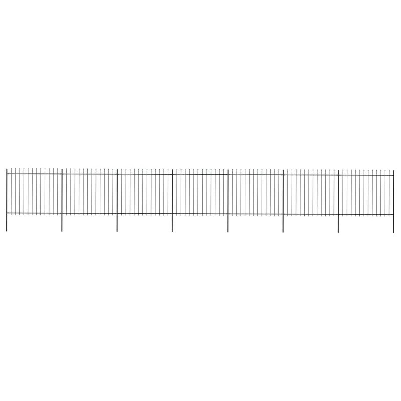 VidaXL Tuinhek met speren bovenkant 11,9x1,5 m staal zwart