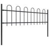 Vidaxl tuinhek met ringtop staal 537x60 cm zwart