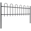 Vidaxl tuinhek met ringtop staal 714,5x60 cm zwart