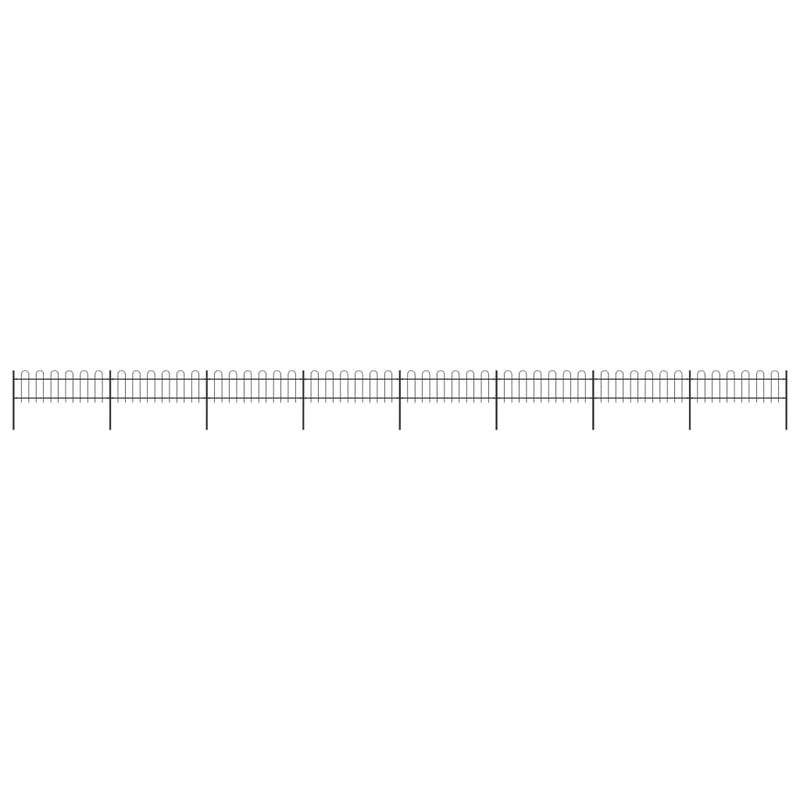 VidaXL Tuinhek met ronde bovenkant 13,6x0,6 m staal zwart