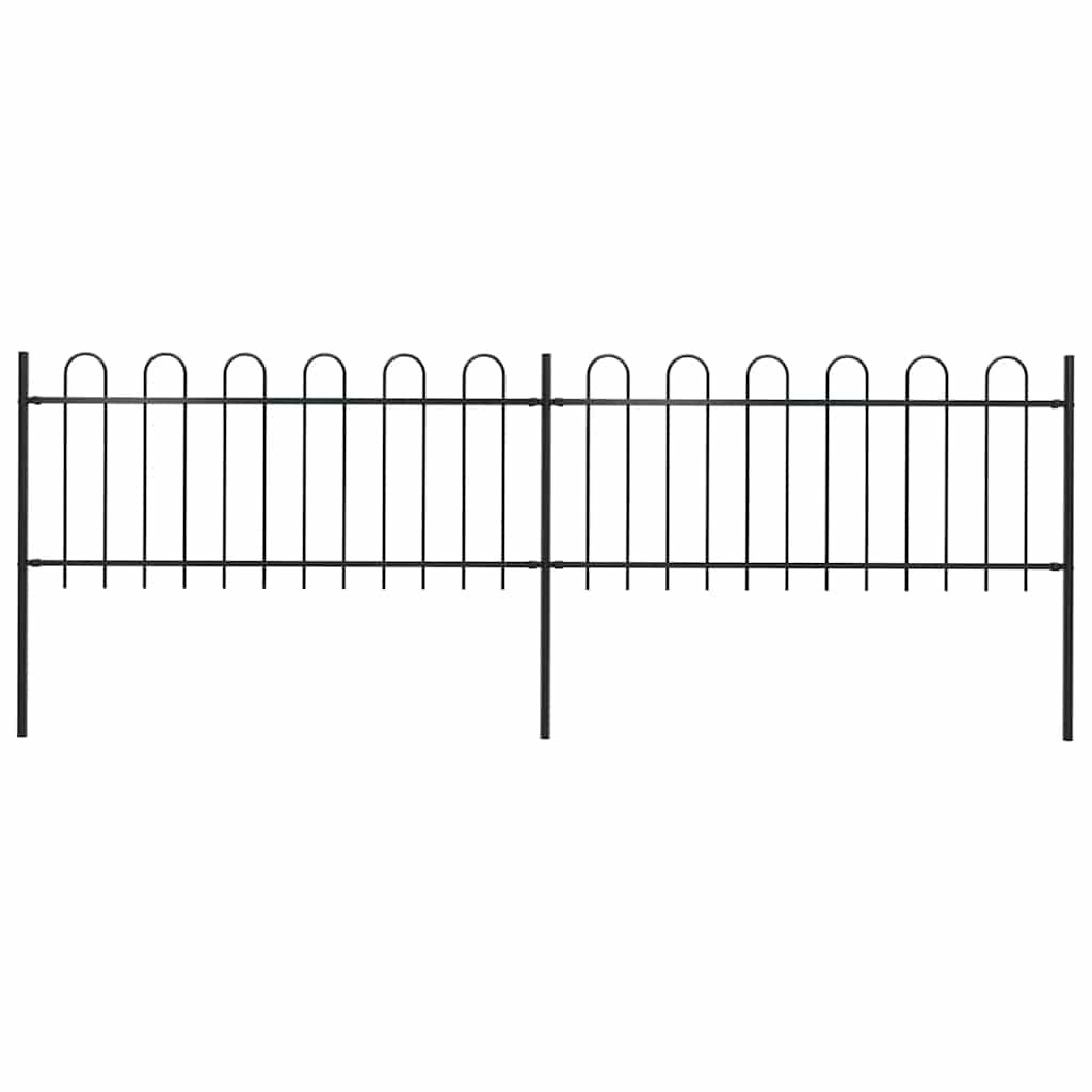 Vidaxl tuinhek met ringtop staal 337x80 cm zwart