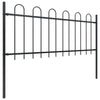 Vidaxl tuinhek met ringtop staal 359x80 cm zwart