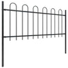Vidaxl tuinhek met ringtop staal 714,5x80 cm zwart