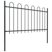 Vidaxl tuinhek met ringtop staal 337x100 cm zwart - afbeelding 2