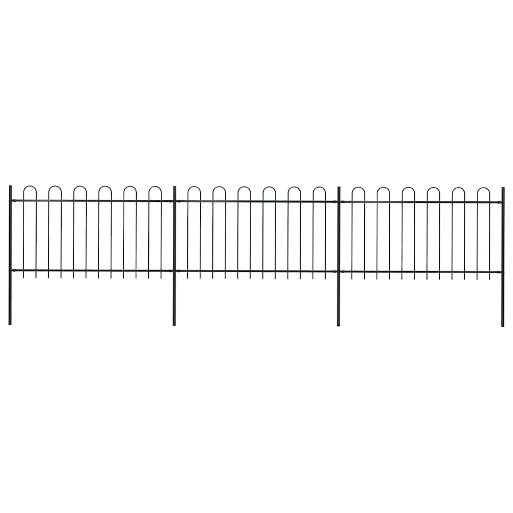 Vidaxl tuinhek met ringtop staal 504x100 cm zwart